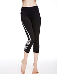 icyzone Women's Workout Capri Leggings Fitted Stretch Tights With Zip Pocket icyzone Women's Workout Capri Leggings Fitted Stretch Tights With Zip Pocket