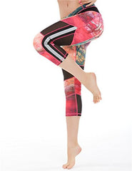 icyzone Women's Activewear Workout Pants Capris Printed Yoga Running pants icyzone Women's Activewear Workout Pants Capris Printed Yoga Running pants