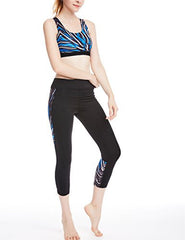 icyzone Women's Printed Workout Capri Yoga Running Leggings Fitted Stretch Tights icyzone Women's Printed Workout Capri Yoga Running Leggings Fitted Stretch Tights