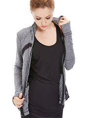 icyzone Women's Running Shirt Full Zip Workout Track Jacket with Thumb Holes icyzone Women's Running Shirt Full Zip Workout Track Jacket with Thumb Holes