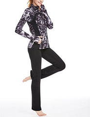 icyzone Women's Running Shirt Full Zip Workout Track Jacket with Thumb Holes icyzone Women's Running Shirt Full Zip Workout Track Jacket with Thumb Holes