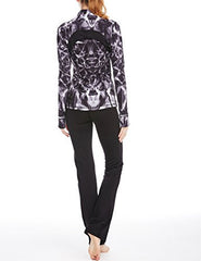 icyzone Women's Running Shirt Full Zip Workout Track Jacket with Thumb Holes icyzone Women's Running Shirt Full Zip Workout Track Jacket with Thumb Holes