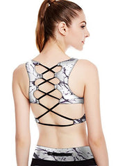 icyzone Women's Workout Yoga Clothes Activewear Printed Racerback Sports Bras icyzone Women's Workout Yoga Clothes Activewear Printed Racerback Sports Bras