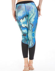 icyzone Women's Printed Workout Capri Yoga Running Leggings Fitted Stretch Tights icyzone Women's Printed Workout Capri Yoga Running Leggings Fitted Stretch Tights