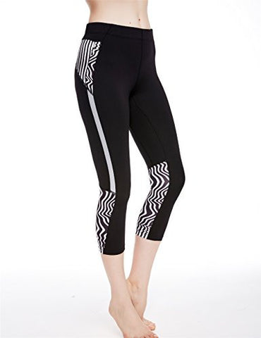 icyzone Women's Workout Capri Leggings Fitted Stretch Tights With Zip Pocket icyzone Women's Workout Capri Leggings Fitted Stretch Tights With Zip Pocket