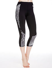 icyzone Women's Printed Workout Capri Yoga Running Leggings Fitted Stretch Tights icyzone Women's Printed Workout Capri Yoga Running Leggings Fitted Stretch Tights