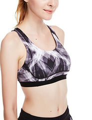 icyzone Women's Workout Yoga Clothes Activewear Printed Racerback Sports Bras icyzone Women's Workout Yoga Clothes Activewear Printed Racerback Sports Bras