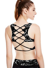 icyzone Women's Workout Yoga Clothes Activewear Printed Racerback Sports Bras icyzone Women's Workout Yoga Clothes Activewear Printed Racerback Sports Bras