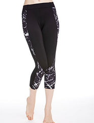 icyzone Women's Printed Workout Capri Yoga Running Leggings Fitted Stretch Tights icyzone Women's Printed Workout Capri Yoga Running Leggings Fitted Stretch Tights