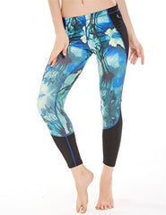 icyzone Women's Printed Workout Capri Yoga Running Leggings Fitted Stretch Tights icyzone Women's Printed Workout Capri Yoga Running Leggings Fitted Stretch Tights