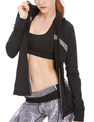 icyzone Women's Running Shirt Full Zip Workout Track Jacket with Thumb Holes icyzone Women's Running Shirt Full Zip Workout Track Jacket with Thumb Holes