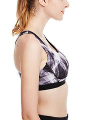 icyzone Women's Workout Yoga Clothes Activewear Printed Racerback Sports Bras icyzone Women's Workout Yoga Clothes Activewear Printed Racerback Sports Bras