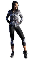 icyzone Women's Printed Workout Capri Yoga Running Leggings Fitted Stretch Tights icyzone Women's Printed Workout Capri Yoga Running Leggings Fitted Stretch Tights