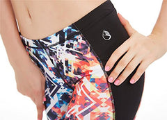 icyzone Women's Printed Workout Capri Yoga Running Leggings Fitted Stretch Tights icyzone Women's Printed Workout Capri Yoga Running Leggings Fitted Stretch Tights