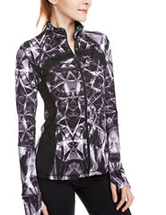 icyzone Women's Running Shirt Full Zip Workout Track Jacket with Thumb Holes icyzone Women's Running Shirt Full Zip Workout Track Jacket with Thumb Holes