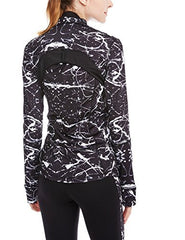 icyzone Women's Running Shirt Full Zip Workout Track Jacket with Thumb Holes icyzone Women's Running Shirt Full Zip Workout Track Jacket with Thumb Holes