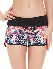 icyzone Women's Workout Clothes Activewear Printed Running Yoga Shorts With Inner Panty icyzone Women's Workout Clothes Activewear Printed Running Yoga Shorts With Inner Panty