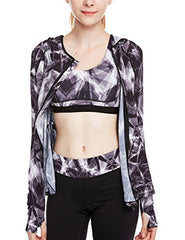 icyzone Women's Super Lightweight Running Jacket Quick Dry Full Zip Hoodie icyzone Women's Super Lightweight Running Jacket Quick Dry Full Zip Hoodie