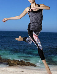 icyzone Women's Printed Workout Capri Yoga Running Leggings Fitted Stretch Tights icyzone Women's Printed Workout Capri Yoga Running Leggings Fitted Stretch Tights