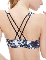 icyzone Women's Workout Yoga Clothes Strappy Crisscross Printed Racerback Sports Bras icyzone Women's Workout Yoga Clothes Strappy Crisscross Printed Racerback Sports Bras