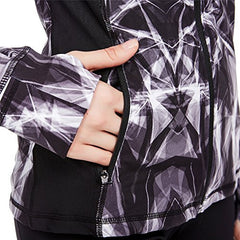 icyzone Women's Running Shirt Full Zip Workout Track Jacket with Thumb Holes icyzone Women's Running Shirt Full Zip Workout Track Jacket with Thumb Holes