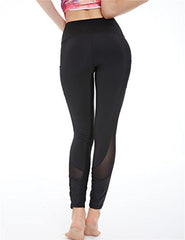 icyzone Tummy Control Slimming Shaping High Waist Yoga Tights Leggings with Mesh