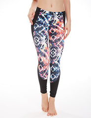 icyzone Women's Printed Workout Capri Yoga Running Leggings Fitted Stretch Tights