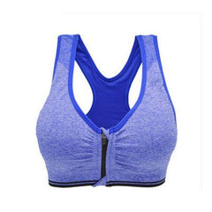 icyzone Zip-front Pullover Racerback Padded Wirefree Push up Yoga Sports Bra