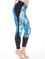 icyzone Women's Printed Workout Capri Yoga Running Leggings Fitted Stretch Tights