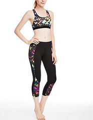 icyzone Women's Workout Yoga Clothes Activewear Printed Racerback Sports Bras