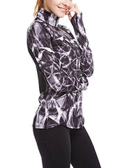 icyzone Women's Workout Yoga Track Jacket 1/2 Zip Long Sleeve Running Shirt