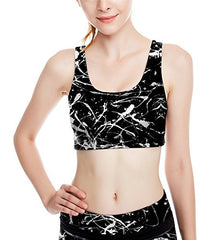 icyzone Women's Workout Yoga Clothes Activewear Printed Racerback Sports Bras