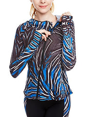 icyzone Women's Super Lightweight Running Jacket Quick Dry Full Zip Hoodie